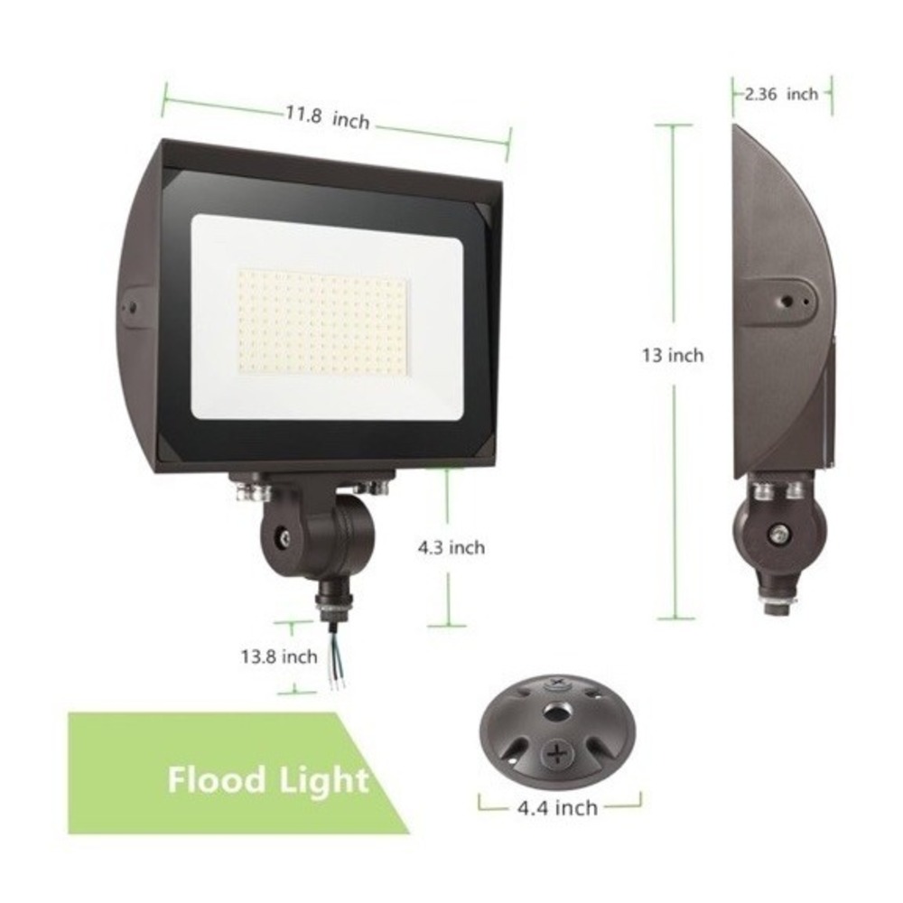 100W Outdoor LED Floor Lights With Plates 5000K Day Light 13000LM 120V UL - Picture 9 of 12